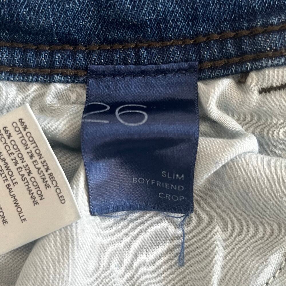 Pilcro Slim Boyfriend Crop Jeans Size 26 Embroidered Side Stripe Anthropologie - Picture 10 of 14